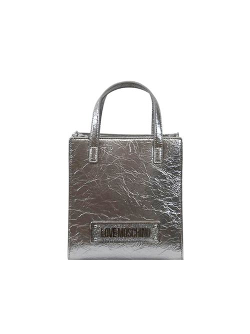 Borsa a mano laminata argento LOVE MOSCHINO | JC4173PP1LLU0.902
